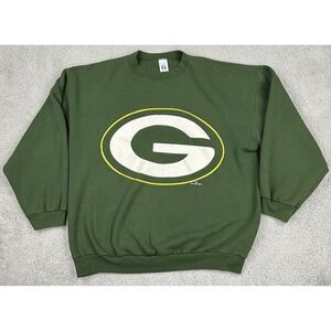 Vintage Green Bay Packers Sweatshirt Mens 2XL Green NFL Football Crewneck 90s